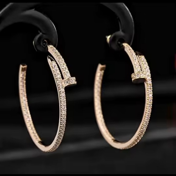 Just Un Clou Gold Crystal Nail Earrings - Picture 13 of 16